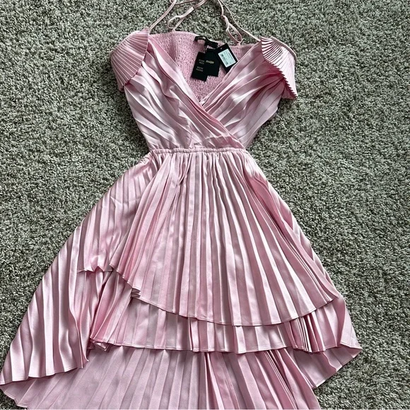 Maje Elegant Pink Pleated Dress - Picture 4 of 7